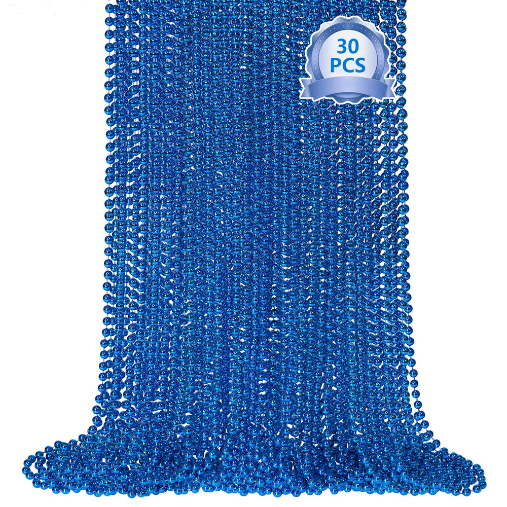 SHAOQINLIN blue bead necklaces pack ideal for party decorations and parade throws
