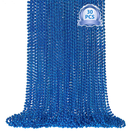SHAOQINLIN blue bead necklaces pack ideal for party decorations and parade throws