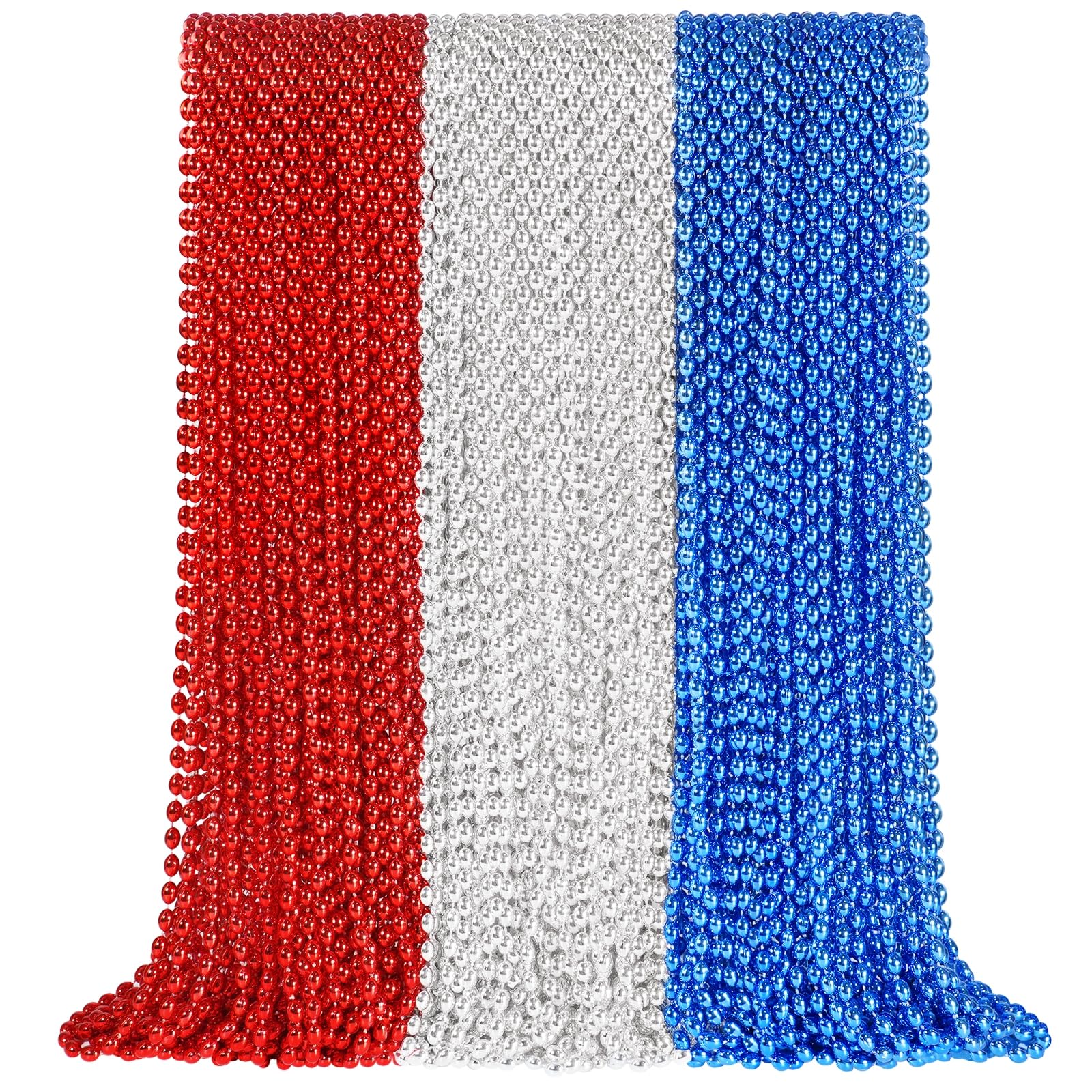 SHAOQINLIN blue patriotic bead necklace close-up for vibrant Independence Day style