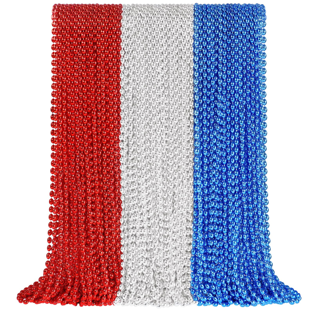 SHAOQINLIN blue patriotic bead necklace close-up for vibrant Independence Day style