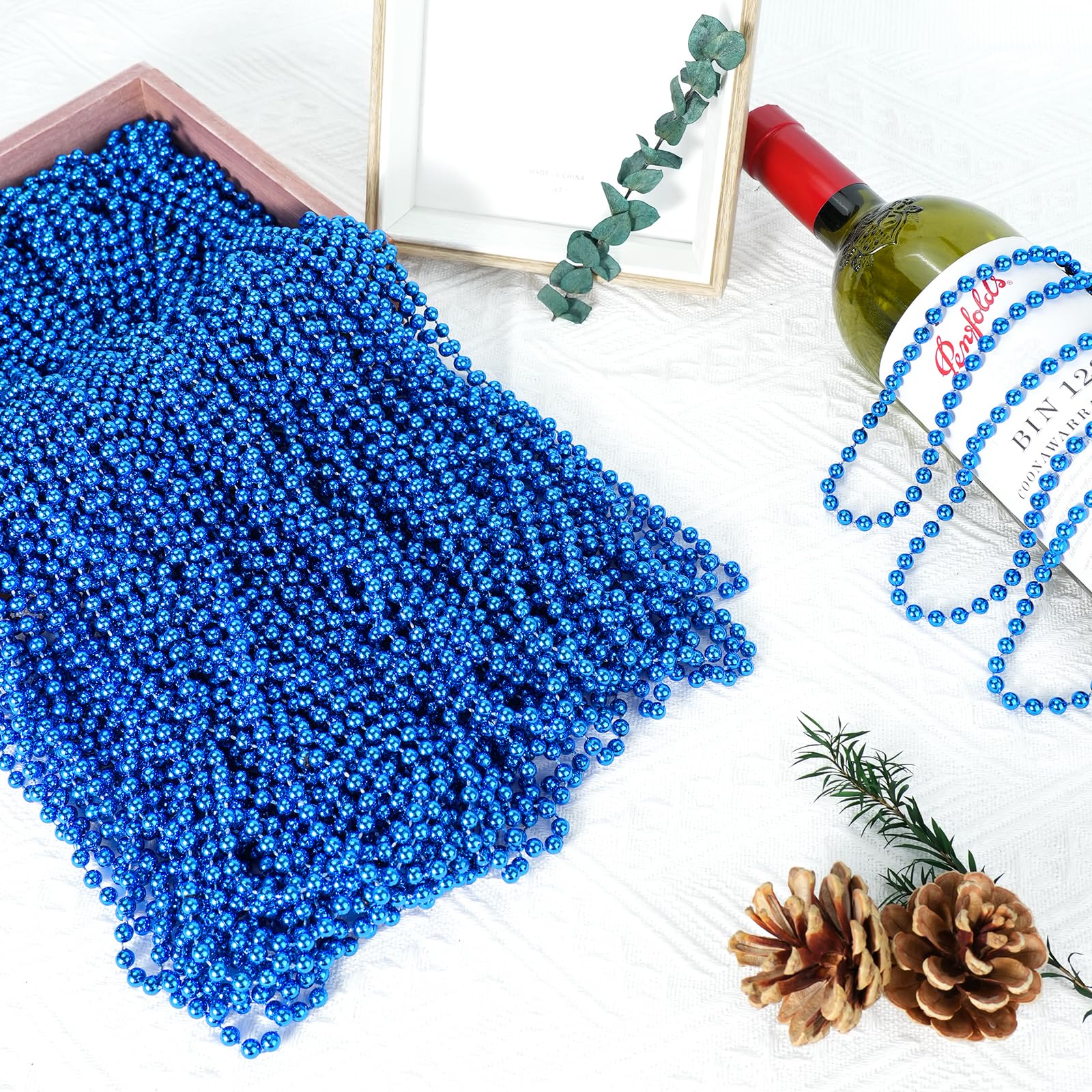 SHAOQINLIN blue patriotic necklaces, 33 inches, for festive outfits.