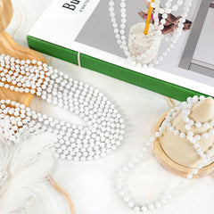 SHAOQINLIN carnival white beads necklace, ideal for weddings and parades.
