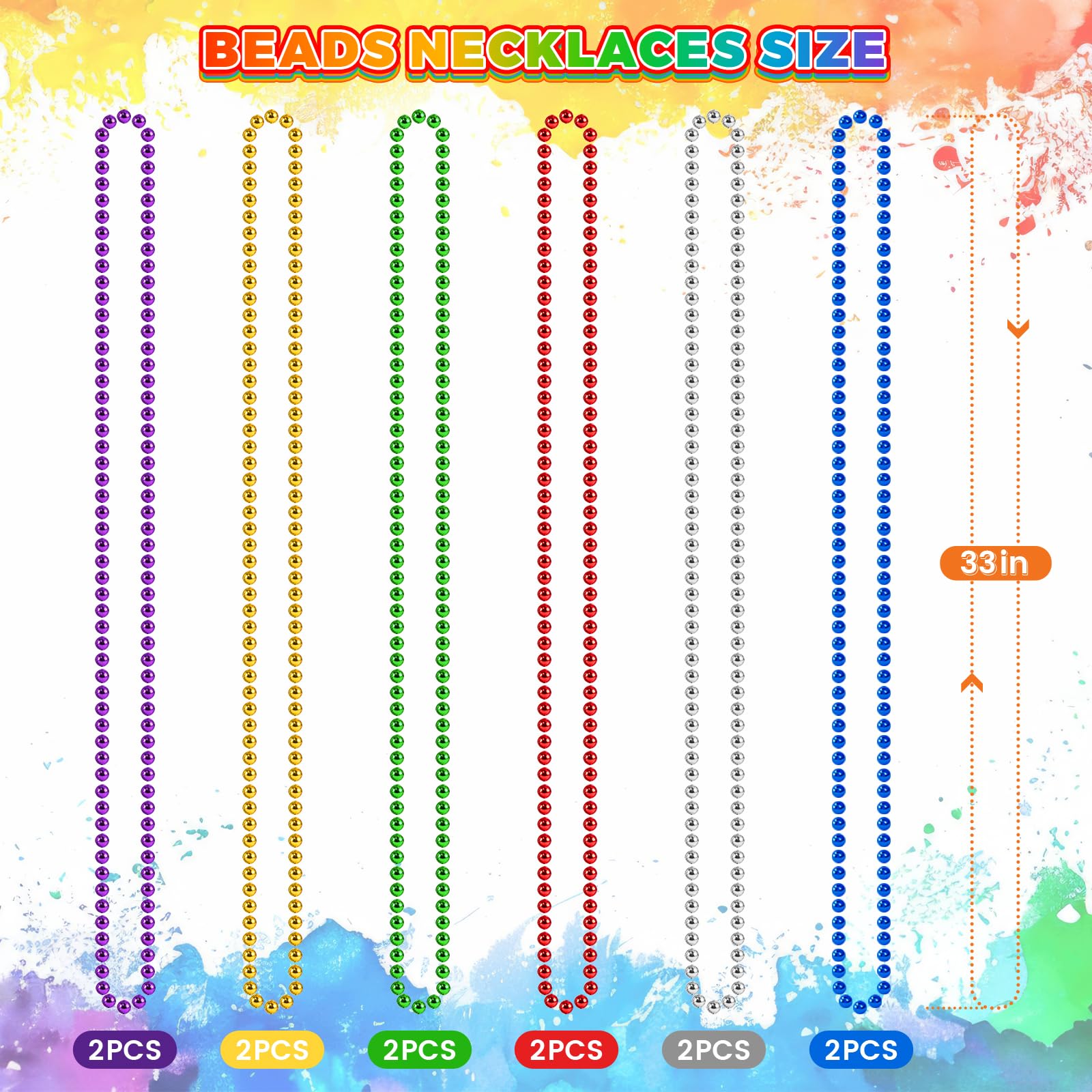 SHAOQINLIN six-color bead necklace on display for lively party decor.