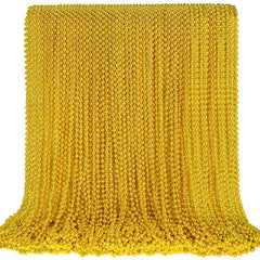 SHAOQINLIN gold bead necklace pack ready for Mardi Gras throws and party decor.