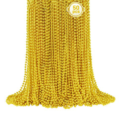 SHAOQINLIN gold bead necklace pack of 50 for festive decoration and party favors.