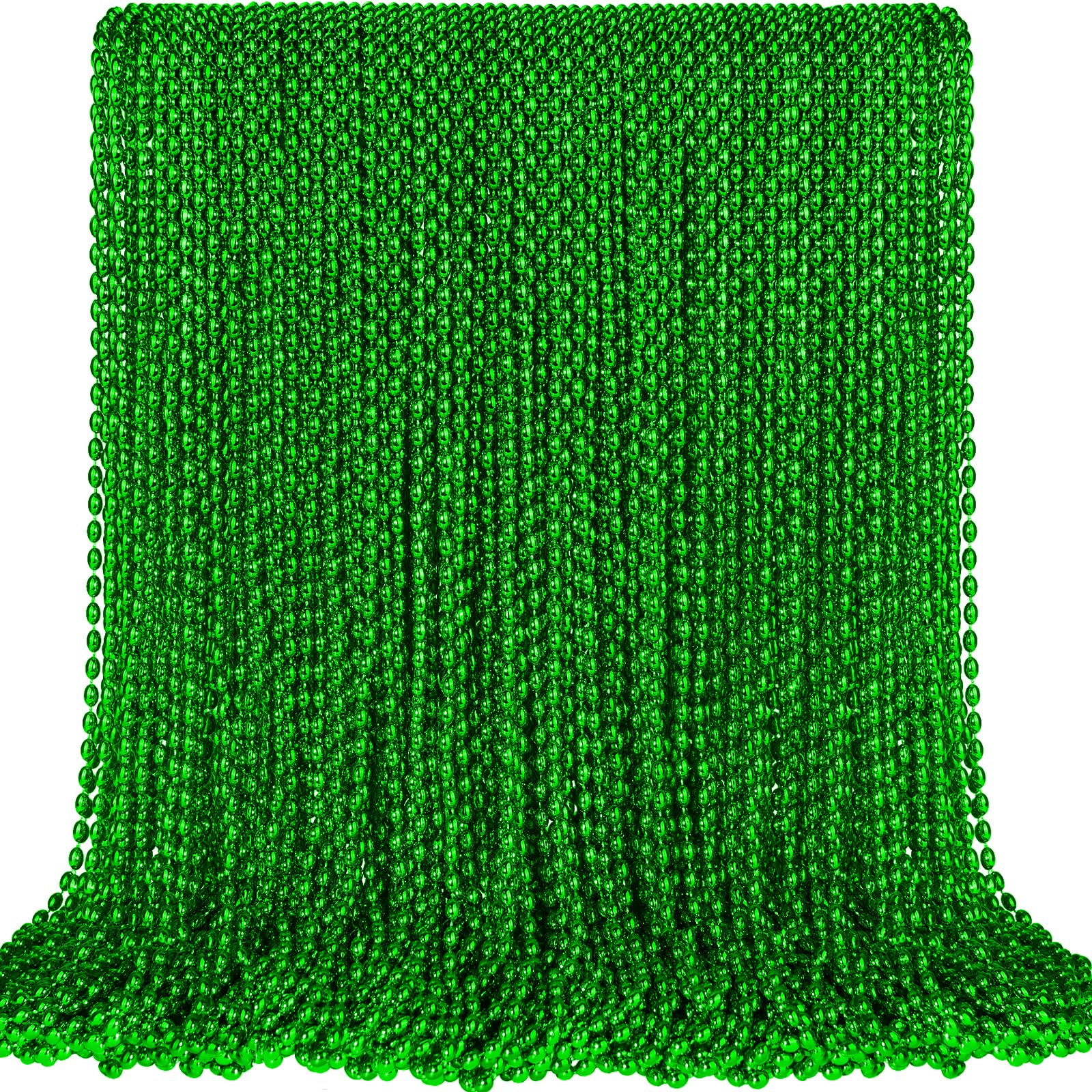 SHAOQINLIN green oval beads necklace, 100-piece pack for bulk party decorations.