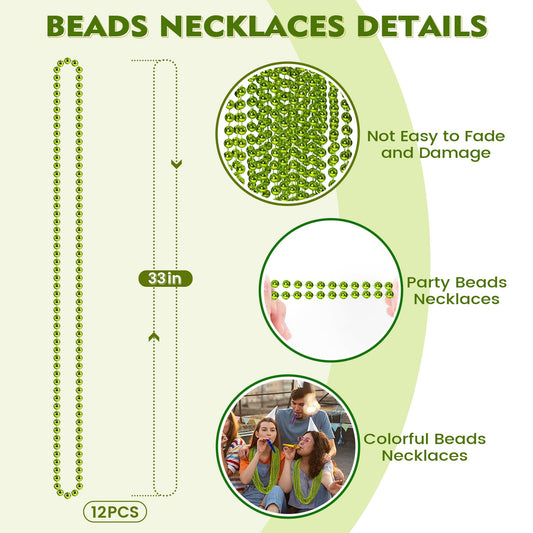 SHAOQINLIN light green beads with vibrant shine for festive Mardi Gras.