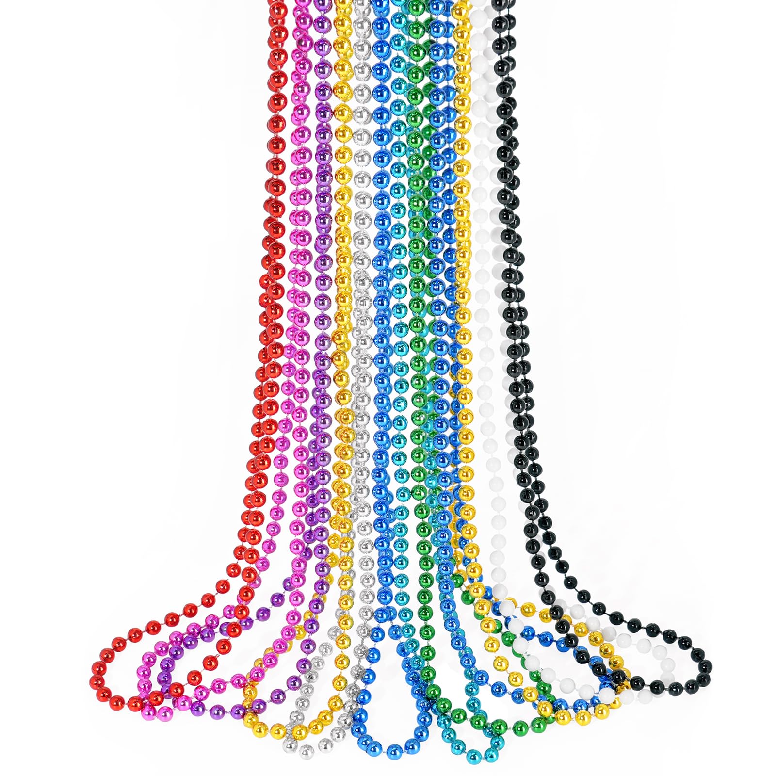 SHAOQINLIN Mardi Gras beads 12-pack for festive decoration and party favors