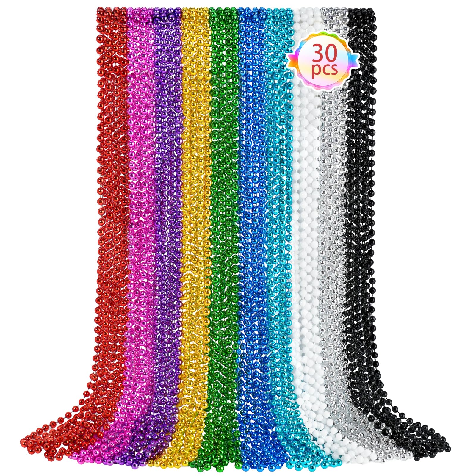SHAOQINLIN Mardi Gras beads necklace set in 10 colors for festive wear.