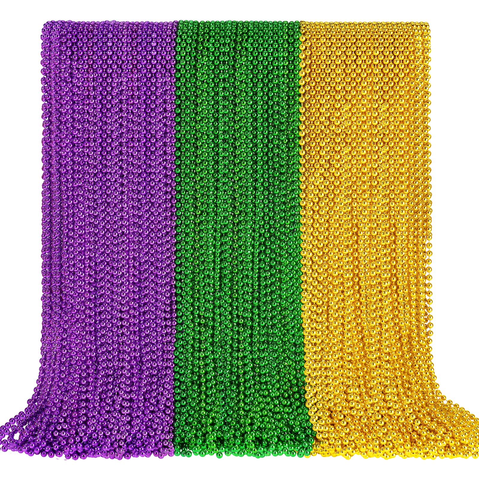 SHAOQINLIN Mardi Gras beads gold 33-inch necklace for parade throws.