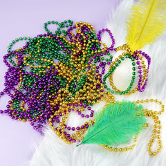 SHAOQINLIN Mardi Gras beads mixed colors 33-inch necklace for versatile events.