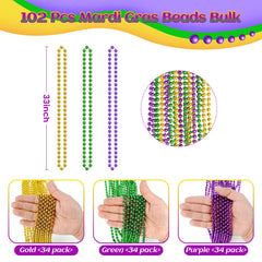 SHAOQINLIN Mardi Gras beads purple 33-inch necklace for vibrant décor.