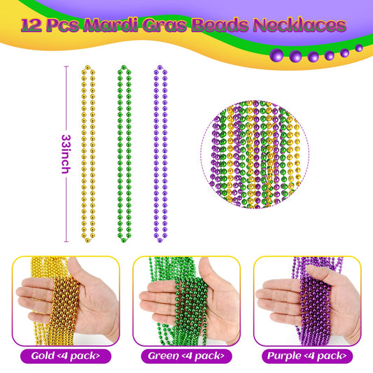 SHAOQINLIN purple 33in Mardi Gras bead necklace for vibrant event color