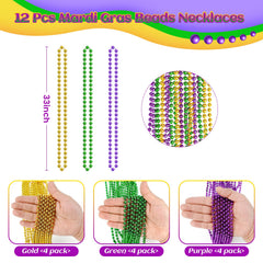 SHAOQINLIN purple 33in Mardi Gras bead necklace for vibrant event color