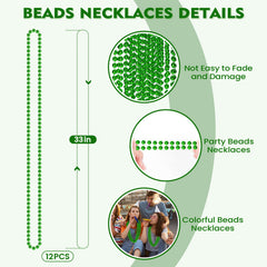 SHAOQINLIN Mardi Gras green beads 16.5-inch necklace in action at events.