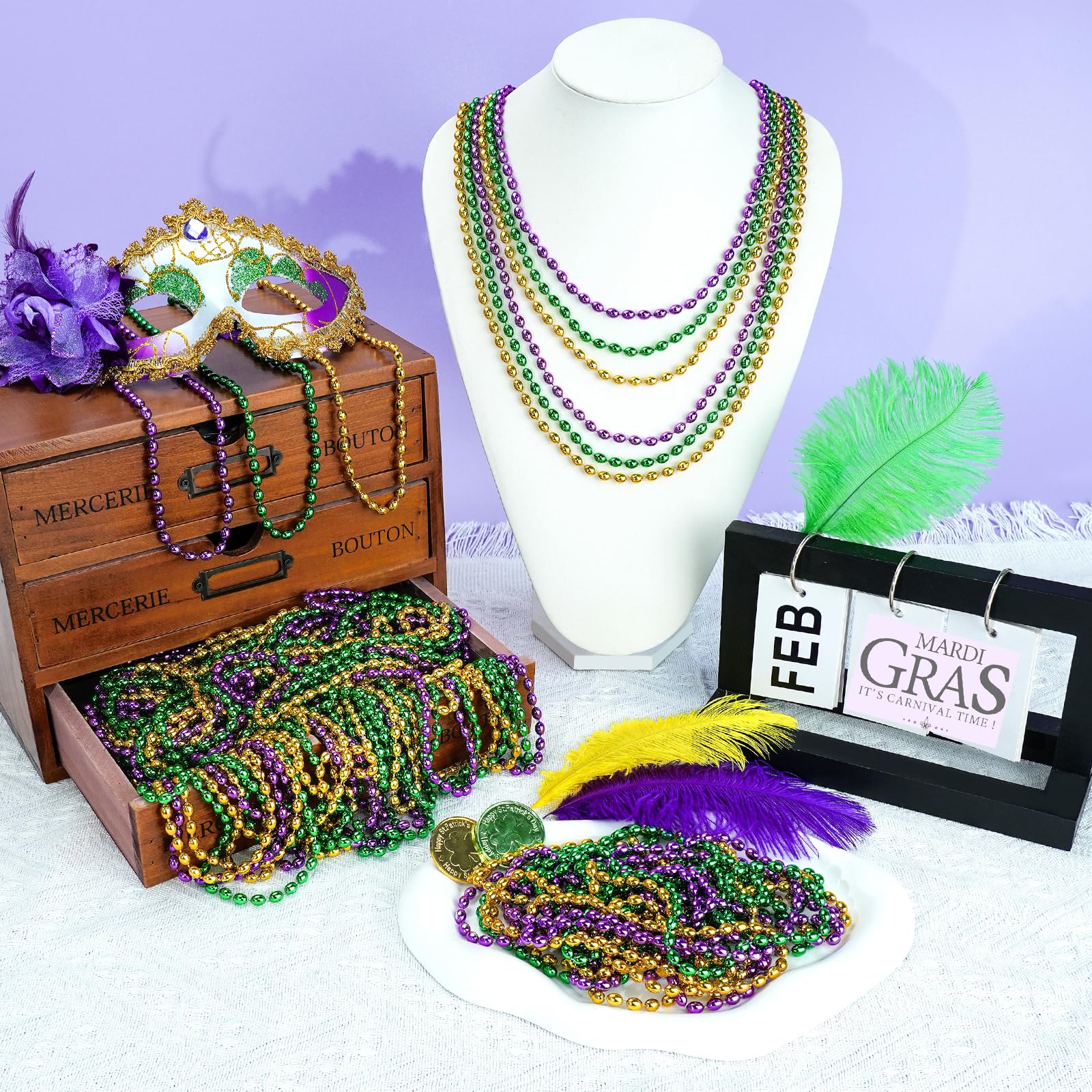 SHAOQINLIN Mardi Gras beads ideal for parades weddings and celebrations
