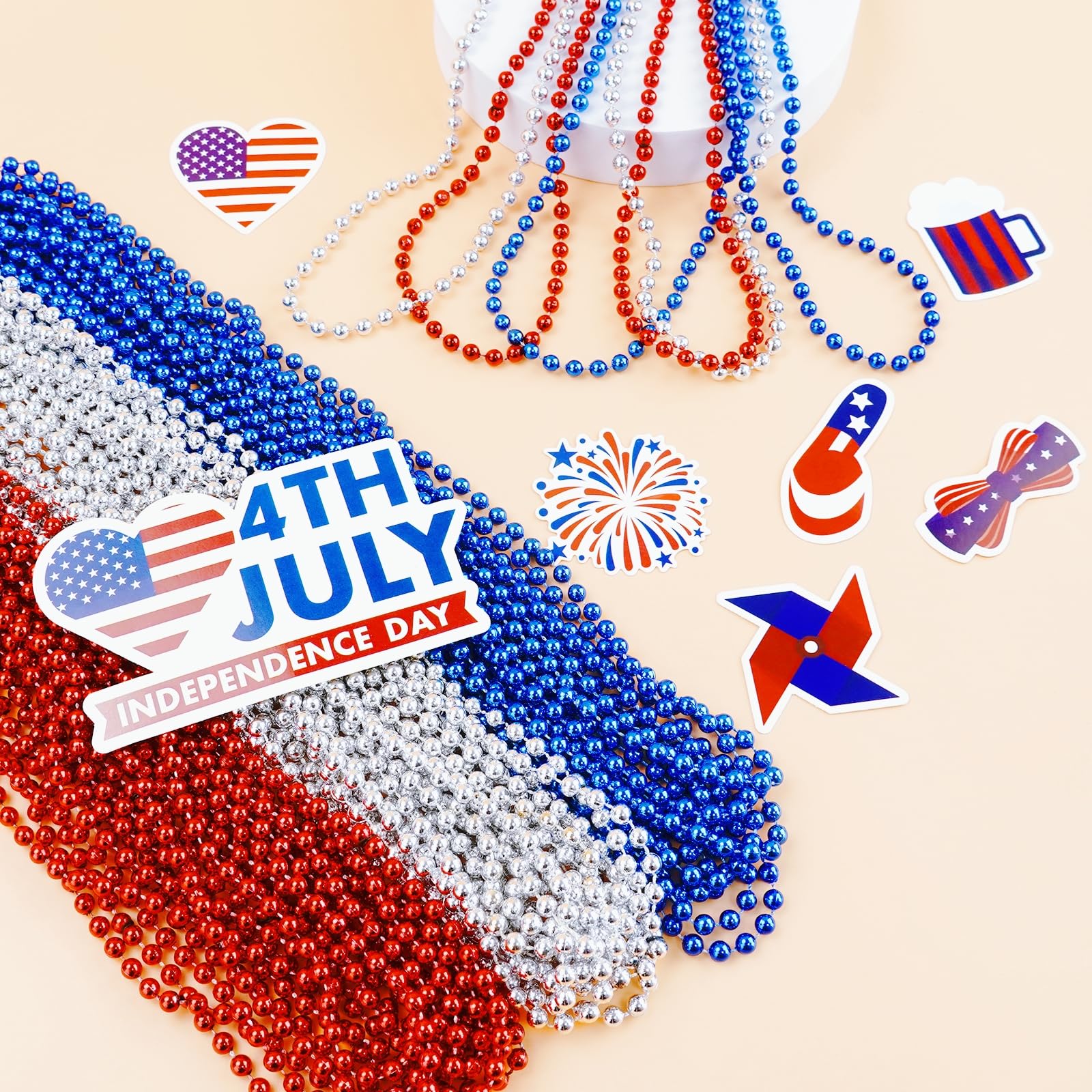 SHAOQINLIN silver beads bring sparkle to Independence Day celebrations.