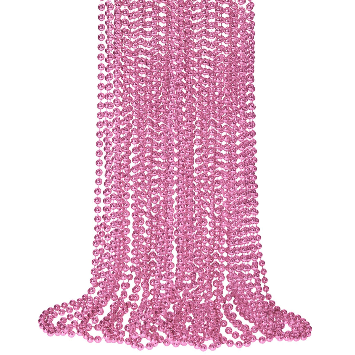 SHAOQINLIN pink bead necklace close-up for vibrant Mardi Gras style