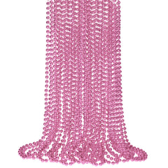 SHAOQINLIN pink bead necklace close-up for vibrant Mardi Gras style