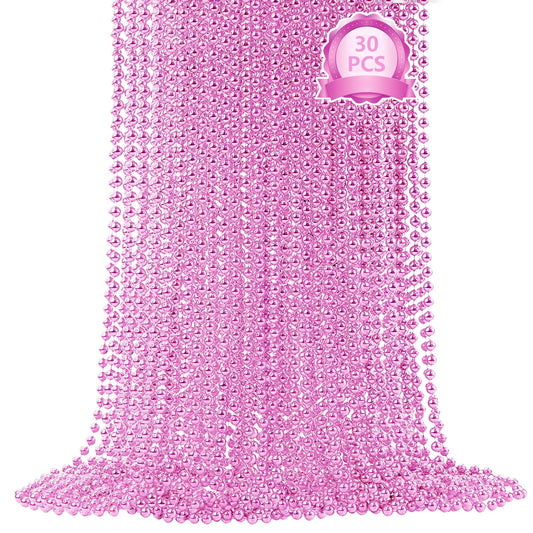 SHAOQINLIN pink bead necklace, 33-inch length, ideal for versatile party styling.