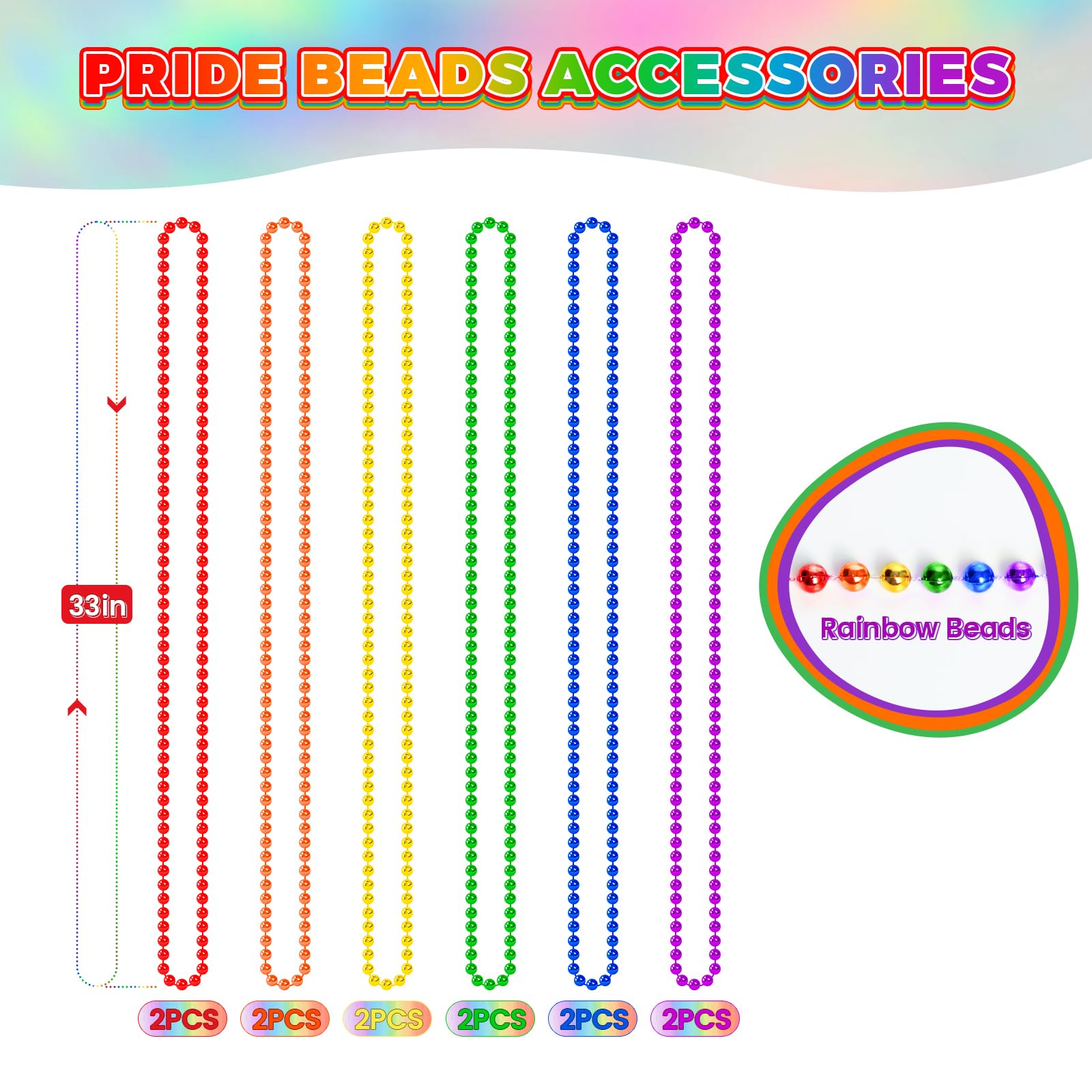 SHAOQINLIN Pride beads necklace orange, lively look for festival outfits and group celebrations.