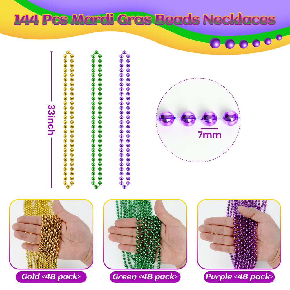 SHAOQINLIN purple Mardi Gras beads necklace close-up ideal for parades.