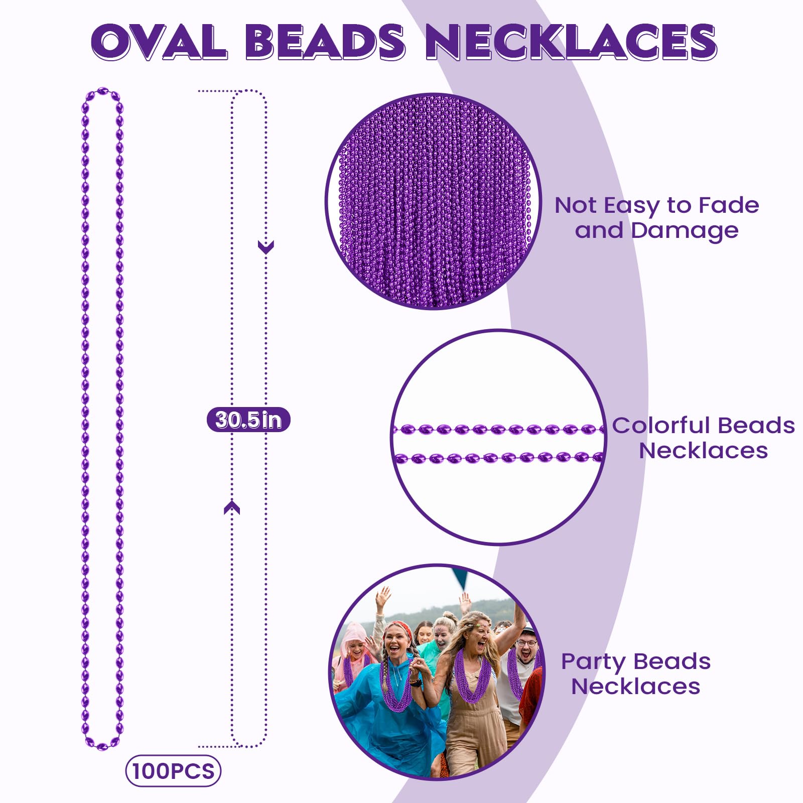 SHAOQINLIN purple oval beads necklace perfect for party decorations and outfits