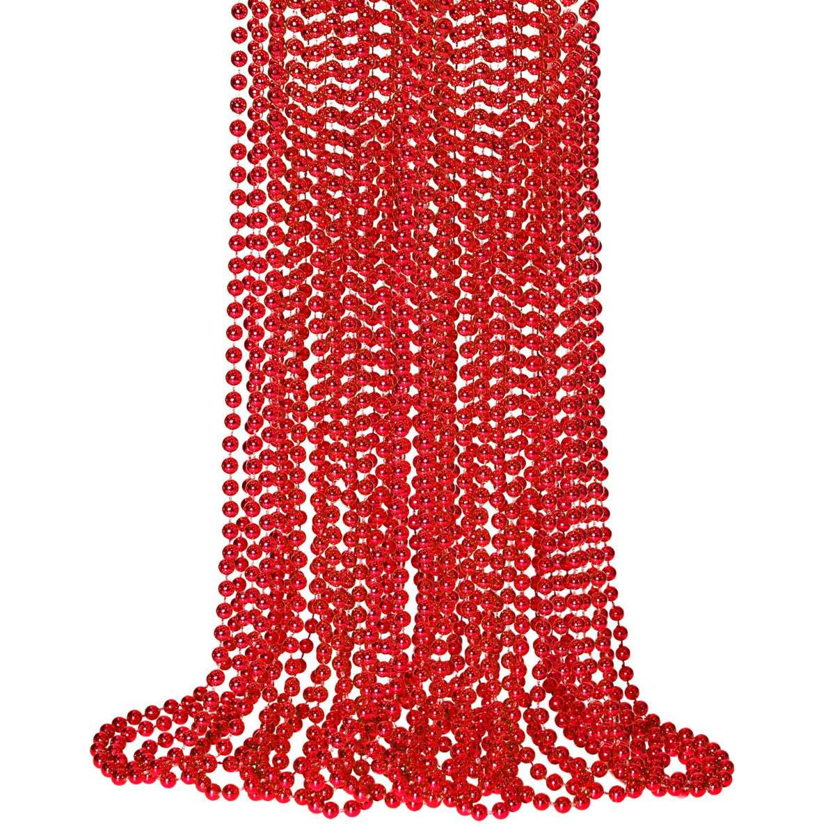 SHAOQINLIN red Mardi Gras beads pack showing festive 12 pieces, ideal for parties