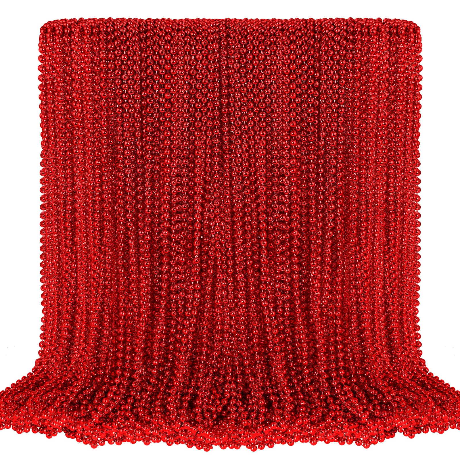 SHAOQINLIN red Mardi Gras beads necklace, 33 inches, ideal for parade throws