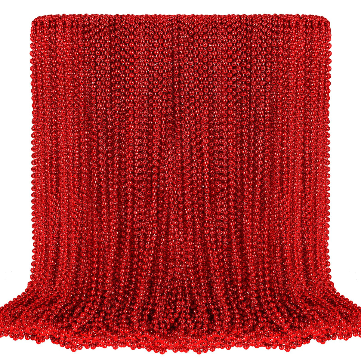SHAOQINLIN red Mardi Gras beads necklace, 33 inches, ideal for parade throws