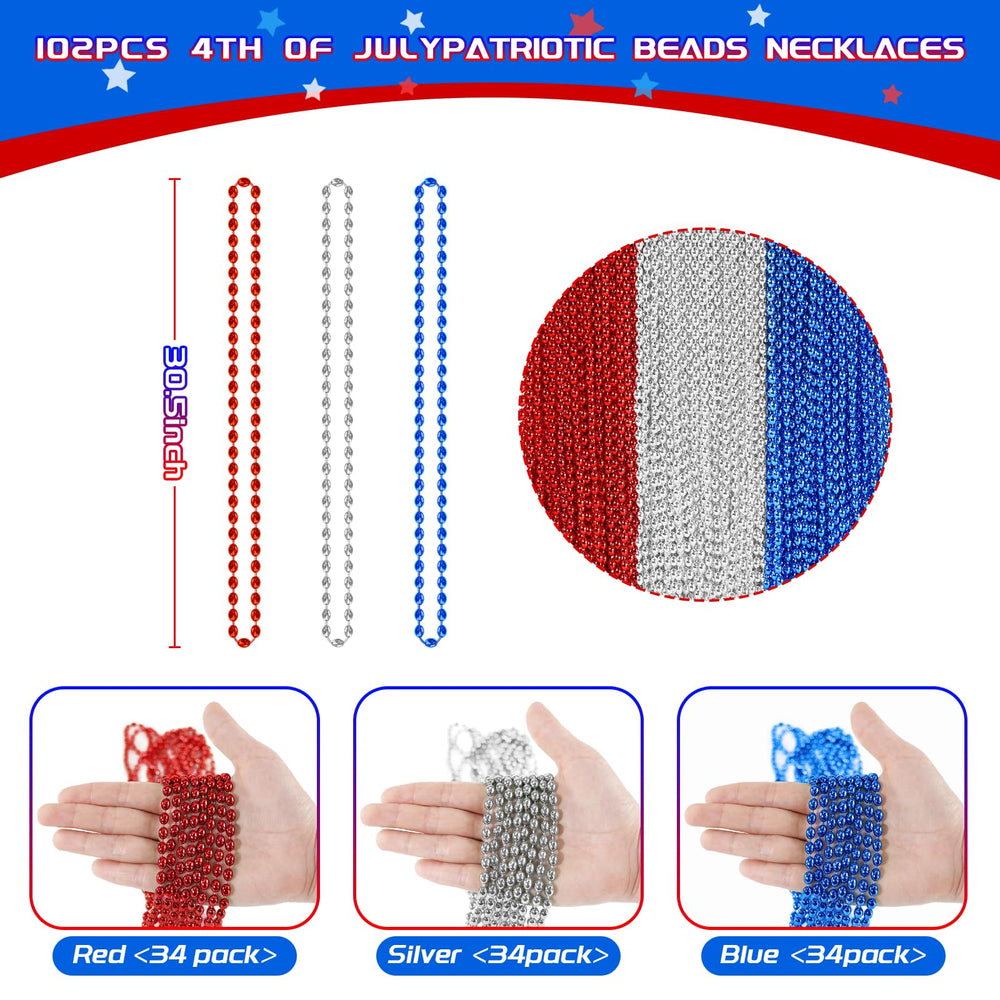 SHAOQINLIN red patriotic bead necklace close-up highlighting bold festive style