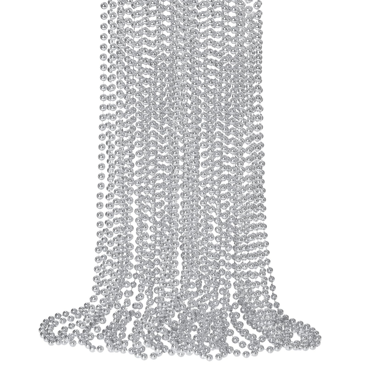 SHAOQINLIN silver Mardi Gras beads for festive parade throws.
