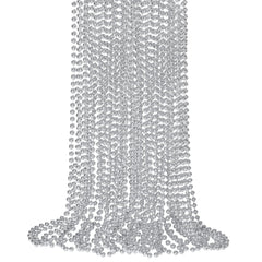 SHAOQINLIN silver Mardi Gras beads for festive parade throws.
