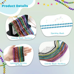 SHAOQINLIN Teal Bead Necklace on display, perfect for parade throws.