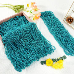 SHAOQINLIN Teal Bead Necklace worn with party outfit, lightweight and comfortable.