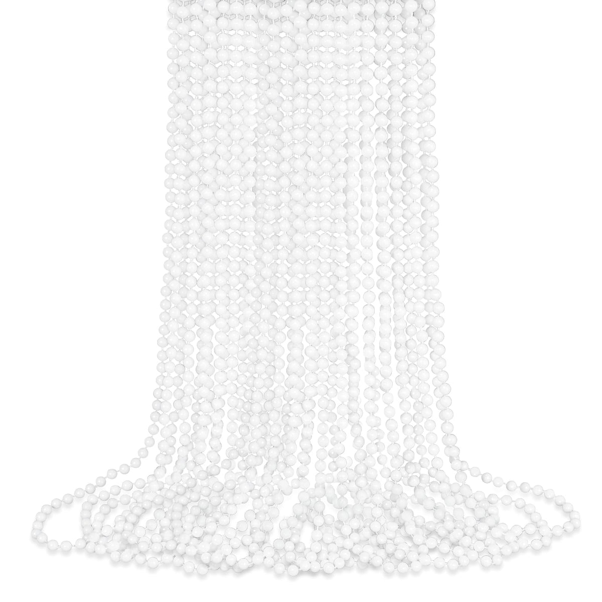 SHAOQINLIN white bead necklaces pack for easy party decoration.