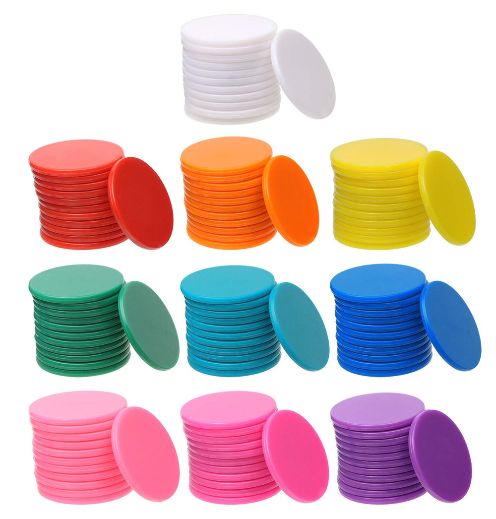 Shapenty 10-color plastic counting discs with storage box for math practice.