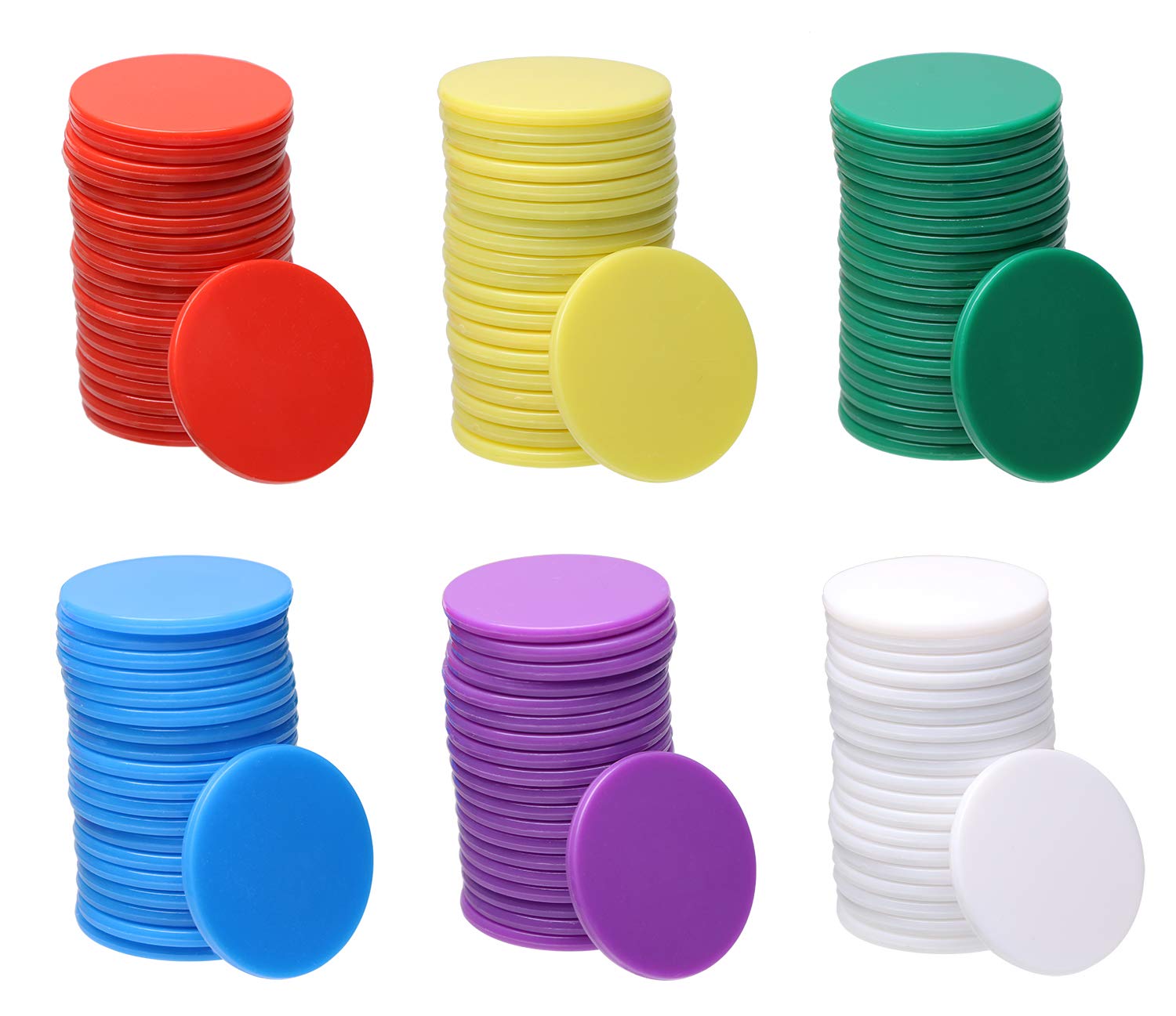 Shapenty 6 colors counter discs 25mm in a tidy tray for math practice, enhancing hands-on learning