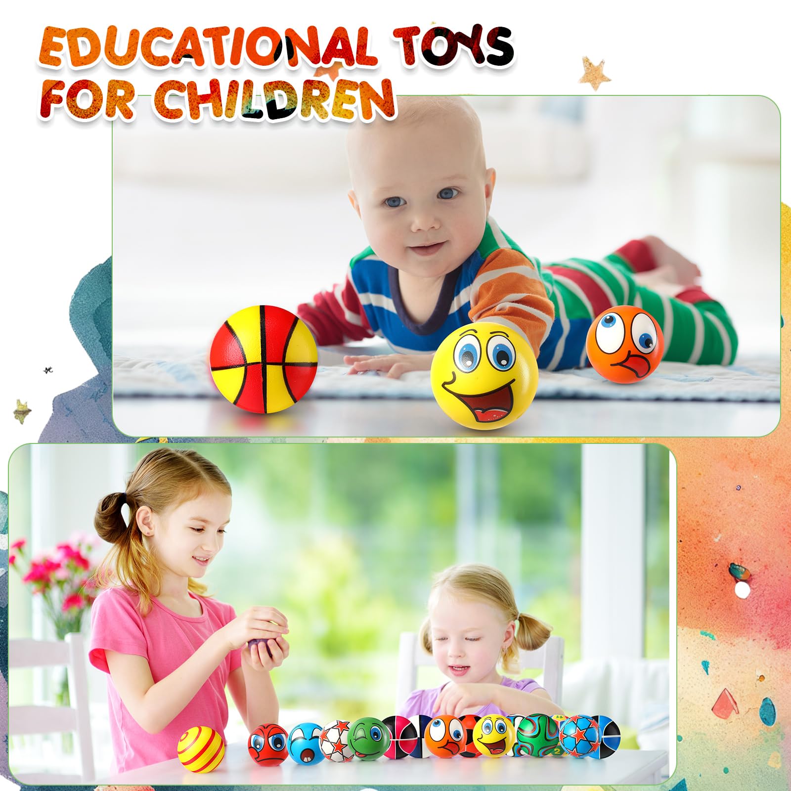Shappy 204-piece colorful mini stress balls mix for playful classroom activities