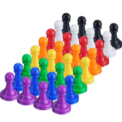 Shappy 32-piece multicolor pawn set, ideal for board games and classroom props.