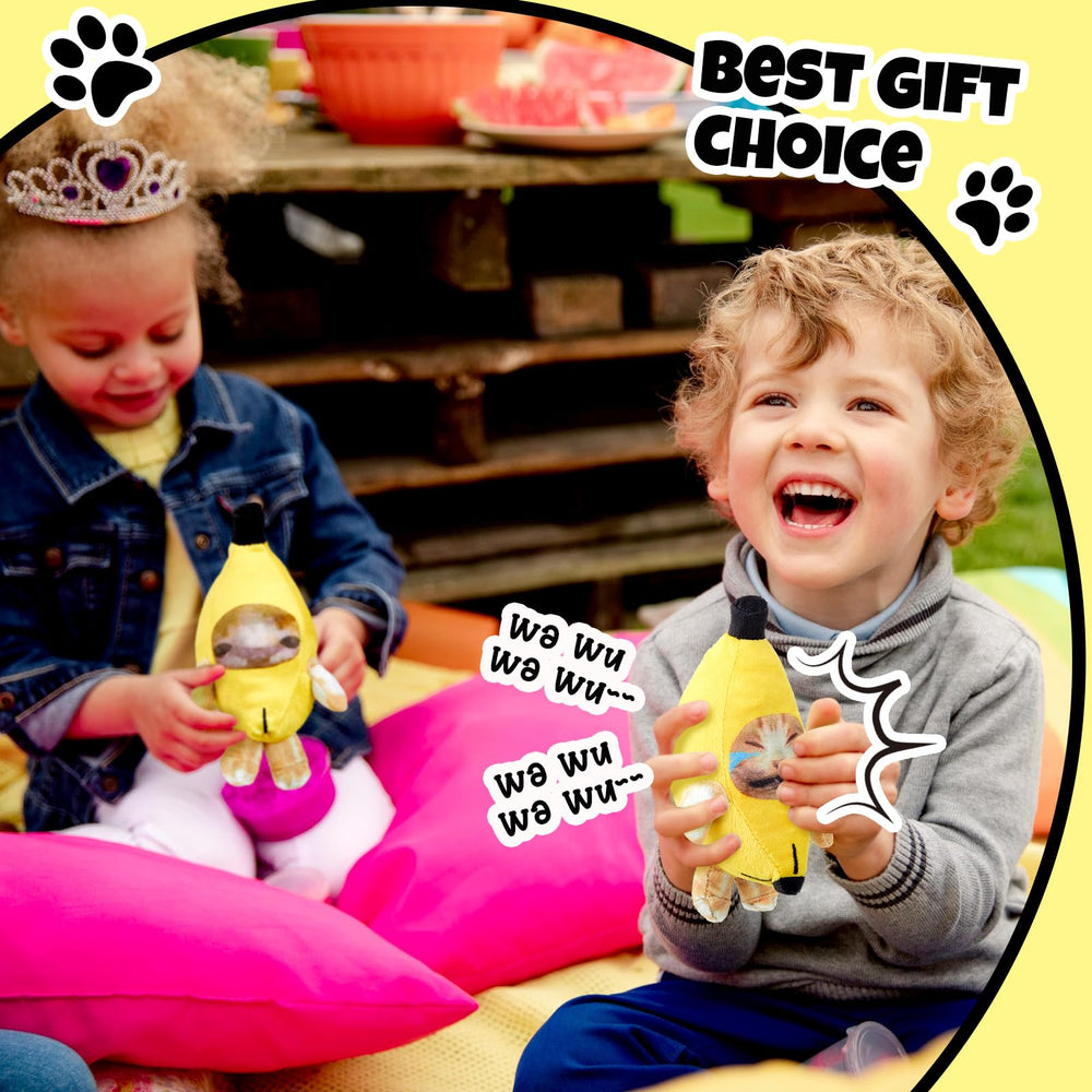 Shappy banana cat keychain two-pack image, double the fun for gifting and everyday cheer