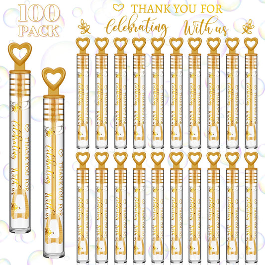 Shappy bubble wand with gold heart design in bulk packaging for celebrations.