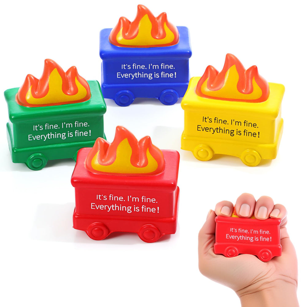 Shappy dumpster stress relief ball 4-pack in colorful design for quick mood lift.