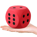 Shappy 3in red foam dice close-up for safe math practice