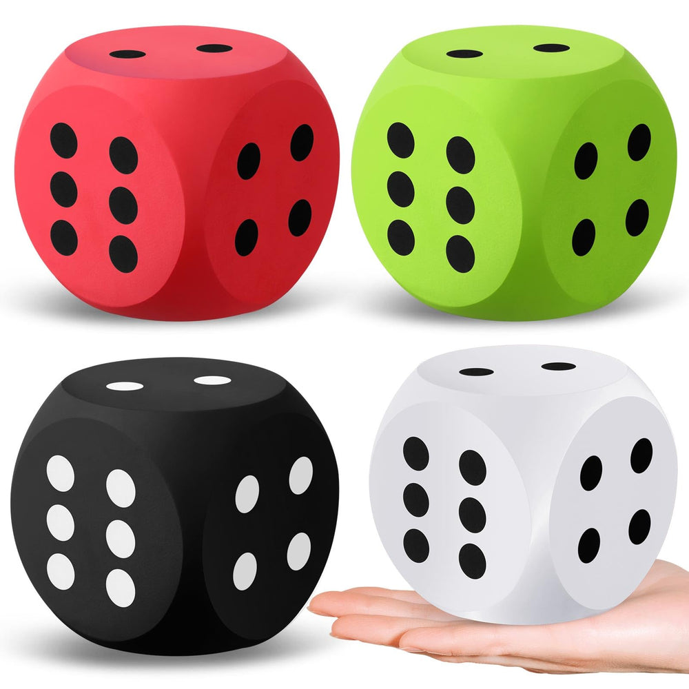 Shappy foam dice multicolor 3-inch close-up for tactile learning