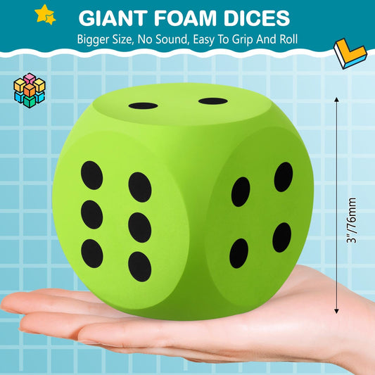 Shappy giant foam dice in classroom setup demonstrates safe play
