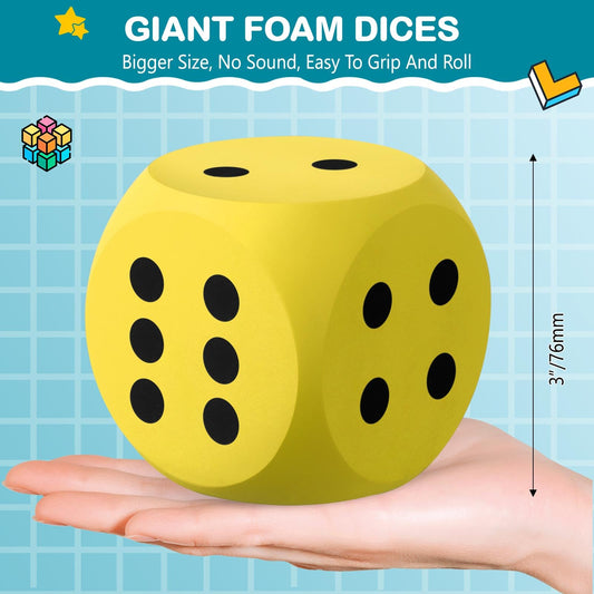 Shappy giant yellow foam dice boosts classroom activities