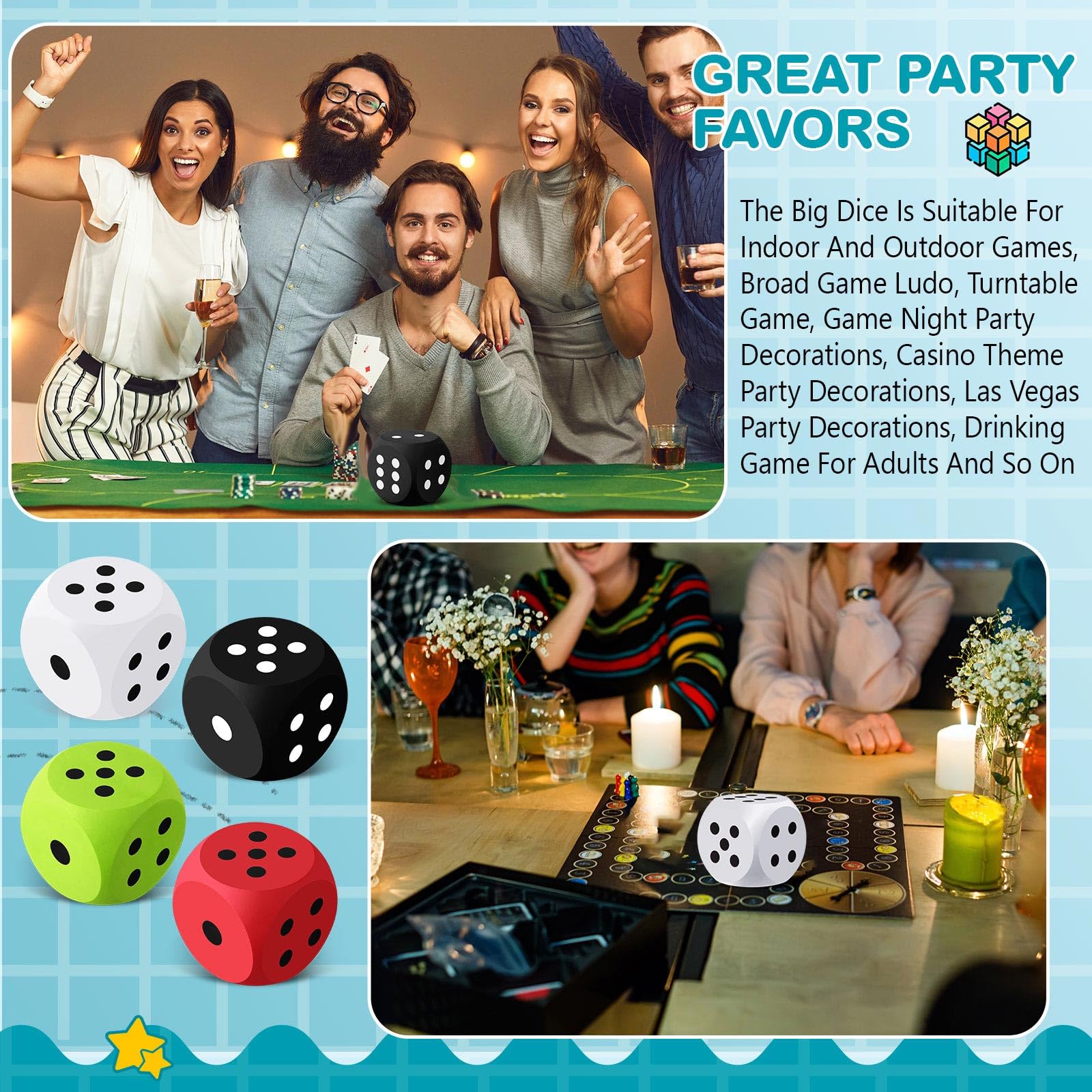 Shappy gift-ready foam dice set for many occasions
