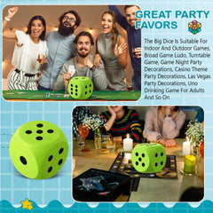 Shappy large foam dice measuring 6x6x6 inches, tactile and engaging.