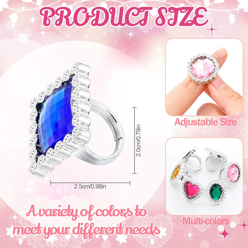 Shappy princess dress-up rings with vibrant colors for pretend games